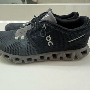 On Running Black and Gray Athletic Shoes with Mesh Upper